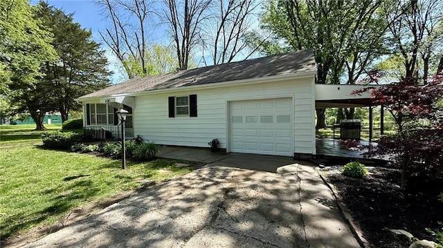 406 Bowen St, Linwood, KS 66052 - view of home's exterior with a lawn, driveway, and an attached garage