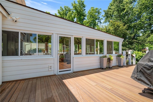 8822 Hadley St, Overland Park, KS 66212 - wooden terrace with area for grilling
