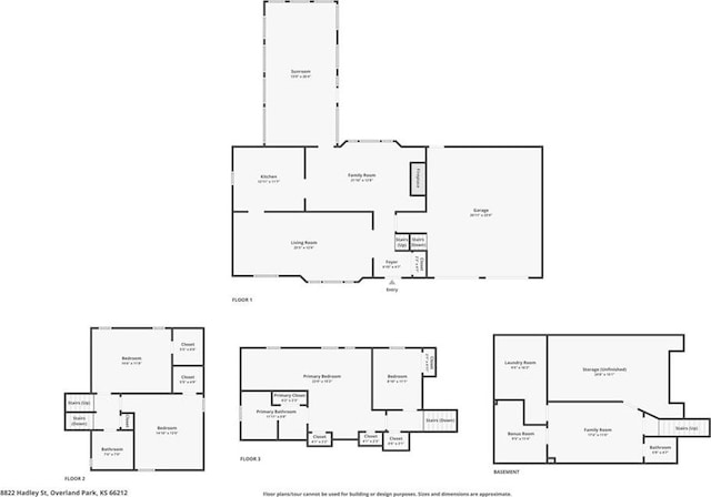 8822 Hadley St, Overland Park, KS 66212 - view of floor plan / room layout