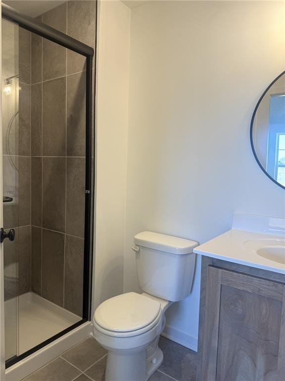 8913 N Colorado Ave, Kansas City, MO 64156 - full bathroom with tile patterned flooring, vanity, and a stall shower