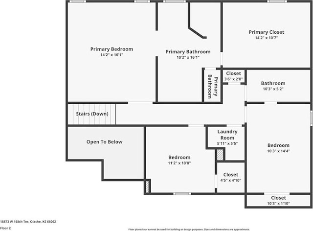 18873 W 168th Ter, Olathe, KS 66062 - floor plan / room layout