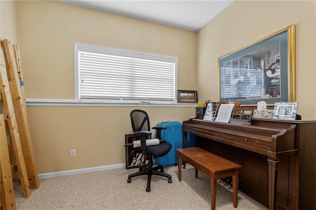 office space featuring carpet and baseboards