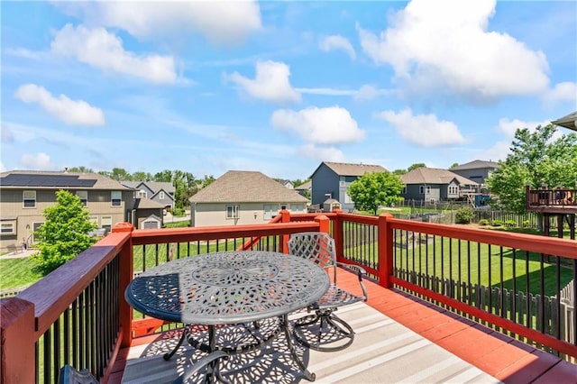 31560 W 85th St, De Soto, KS 66018 - deck featuring a residential view and outdoor dining area