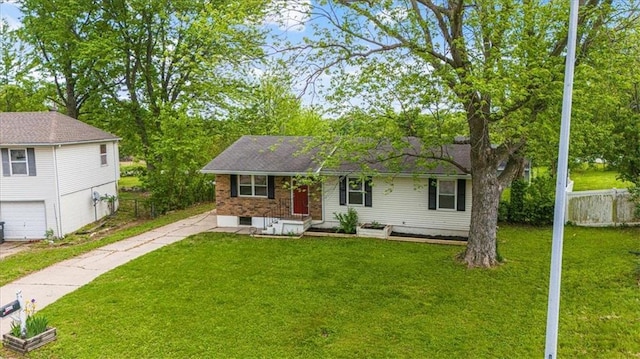 single story home featuring roof with shingles