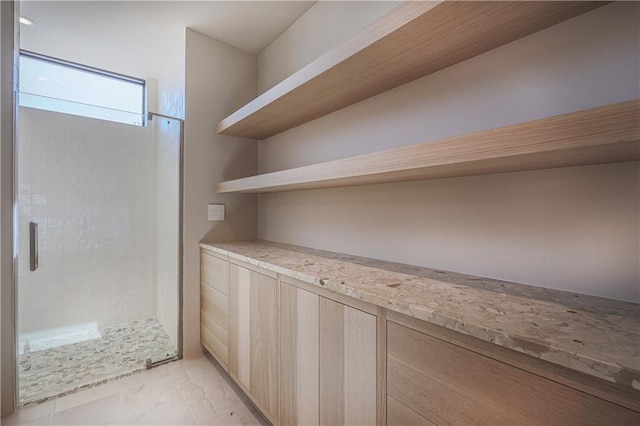 interior space featuring a stall shower