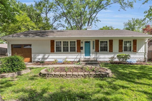 6202 W 76th Ter, Prairie Village, KS 66208 - single story home with an attached garage and a front lawn