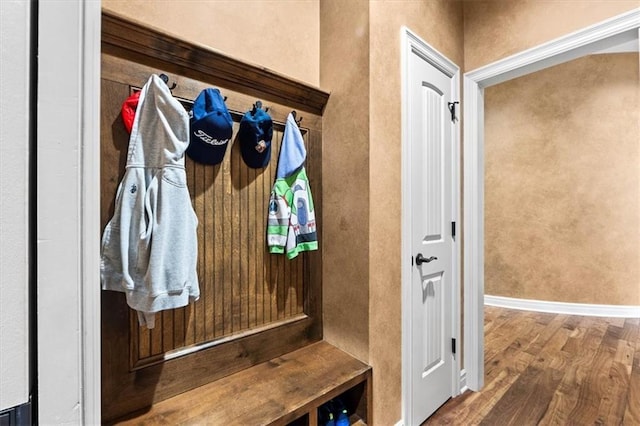 16249 Stearns St, Overland Park, KS 66221 - mudroom with wood finished floors and baseboards