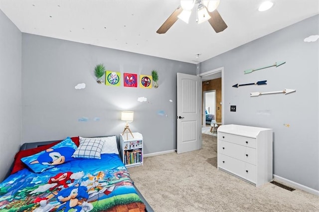 16249 Stearns St, Overland Park, KS 66221 - bedroom with carpet floors, ceiling fan, and baseboards
