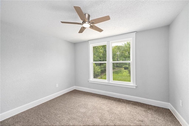 2206 E 30th St, Kansas City, MO 64109 - carpeted spare room with a ceiling fan, a textured ceiling, and a textured wall