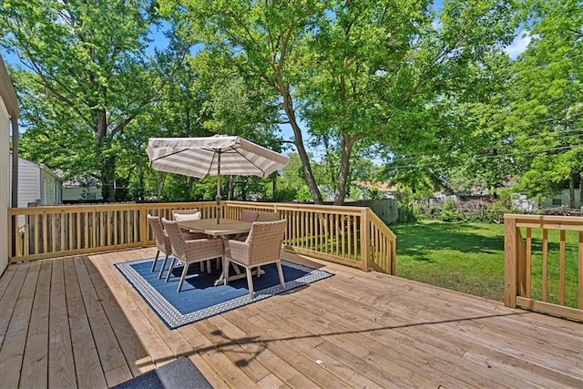 11424 W 68th Pl, Shawnee, KS 66203 - wooden deck featuring outdoor dining space