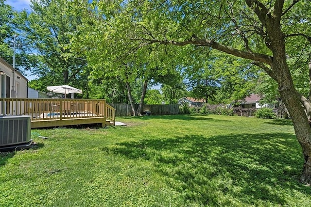 11424 W 68th Pl, Shawnee, KS 66203 - view of yard featuring cooling unit and a deck