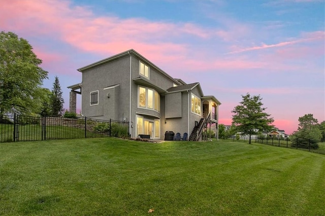 17817 Grandview St, Overland Park, KS 66013 - back of property featuring stairway and stucco siding
