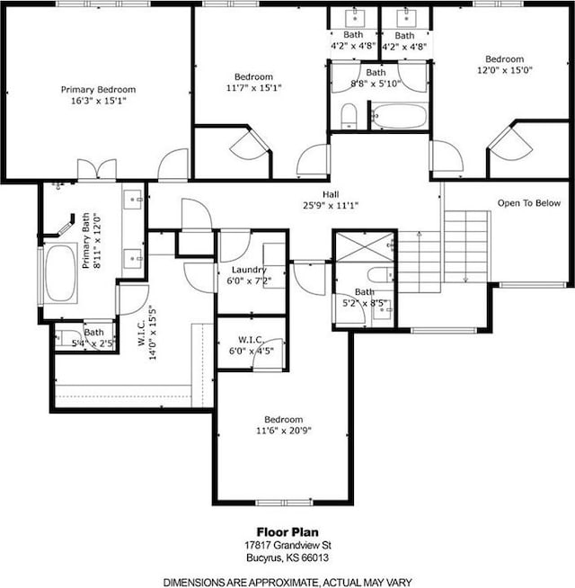 17817 Grandview St, Overland Park, KS 66013 - floor plan / room layout