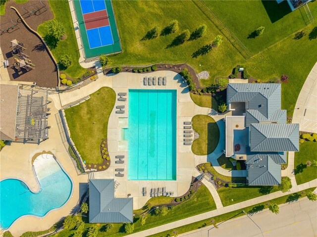 17328 Richards St, Overland Park, KS 66221 - drone / aerial view of a pool