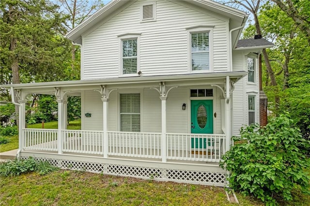 view of front of property with covered porch