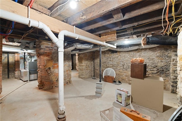 view of unfinished below grade area