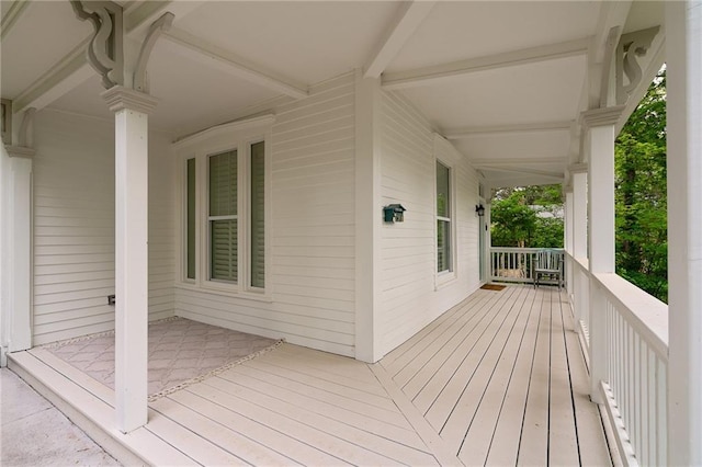 deck with covered porch