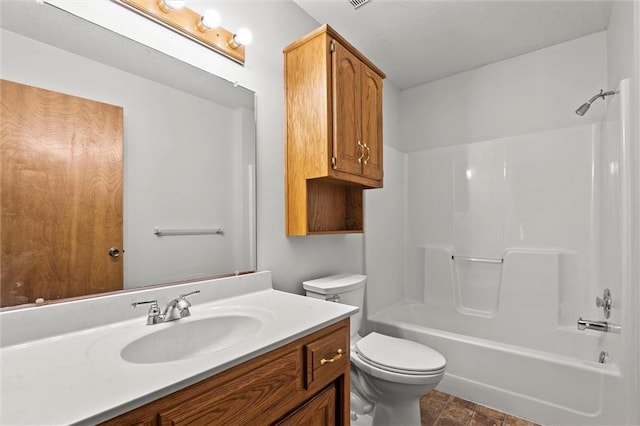 721 Cupid Ct, Raymore, MO 64083 - bathroom with toilet, vanity, and shower / bathtub combination