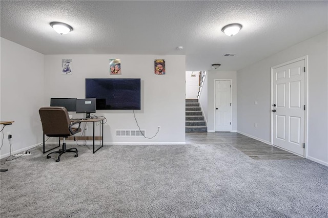 21200 W 47th Ter, Shawnee, KS 66218 - office space with a textured ceiling, carpet floors, and baseboards