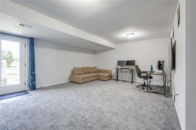 21200 W 47th Ter, Shawnee, KS 66218 - carpeted office space featuring a textured ceiling and baseboards