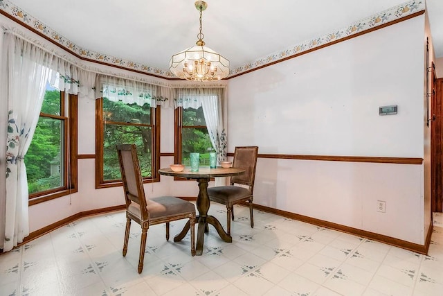 2820 S Victoria Ln, Blue Springs, MO 64015 - dining area featuring plenty of natural light, a chandelier, and light floors