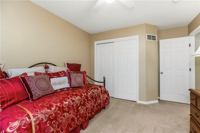 5162 Roundtree St, Shawnee, KS 66226 - bedroom with carpet flooring, a closet, ceiling fan, and baseboards