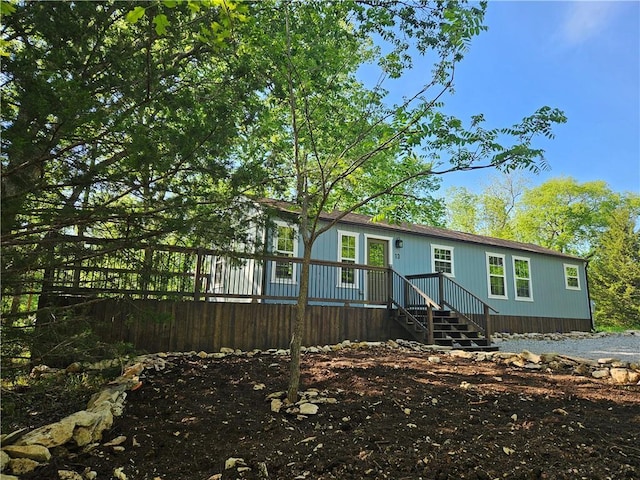 13 S Lakeside Cir, Linn Valley, KS 66040 - rear view of house with a deck