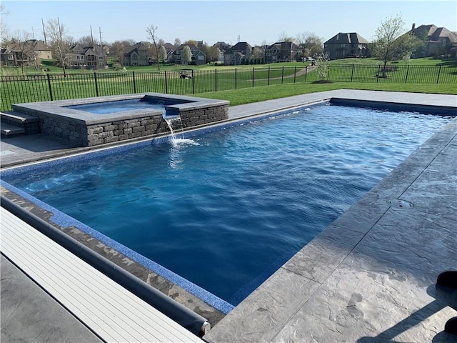 10523 N Dalton Ave, Kansas City, MO 64154 - view of swimming pool featuring a residential view and an in-ground hot tub