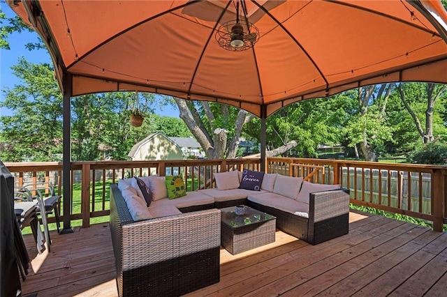 201 N Cleveland Ave, Belton, MO 64012 - deck with outdoor lounge area and a gazebo