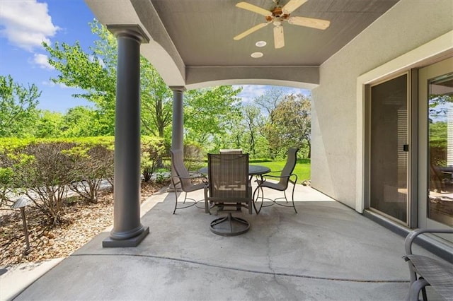 21211 E 34th St S, Independence, MO 64057 - view of patio / terrace featuring outdoor dining space and ceiling fan