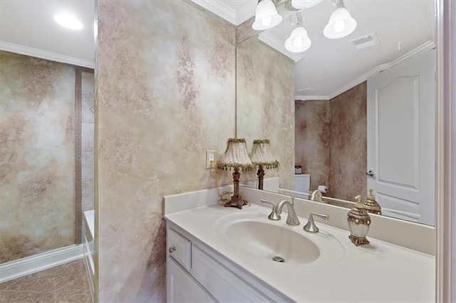 21211 E 34th St S, Independence, MO 64057 - full bathroom with vanity, a bathtub, and crown molding