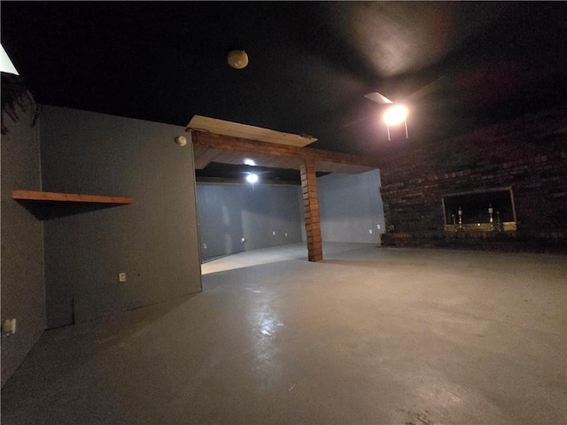 view of finished basement