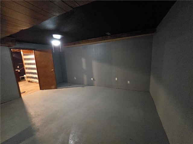 view of finished below grade area