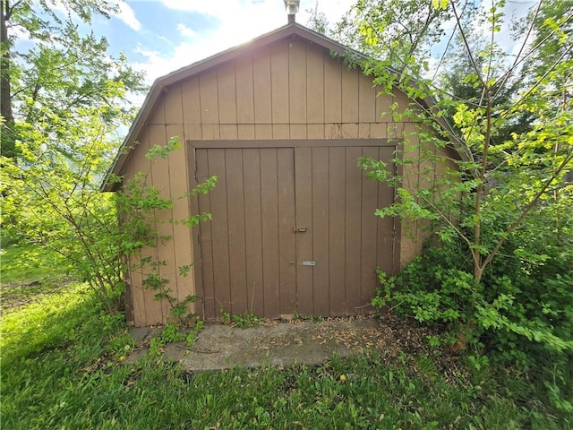 view of shed