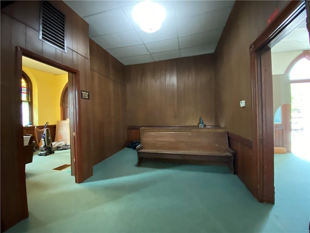 220 N 9th St, Atchison, KS 66002 - misc room with wooden walls and carpet flooring