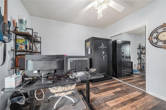19204 E 15th Terrace Ct N, Independence, MO 64056 - office with a ceiling fan and wood finished floors