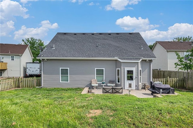 19204 E 15th Terrace Ct N, Independence, MO 64056 - back of property featuring a patio area and roof with shingles