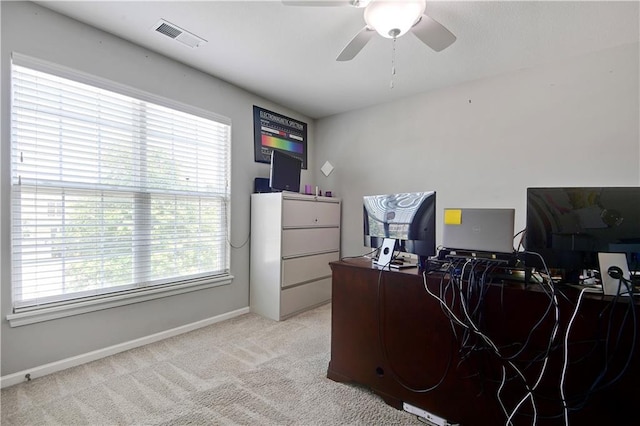 25201 W 149th Ter, Olathe, KS 66061 - office featuring plenty of natural light, light colored carpet, and ceiling fan