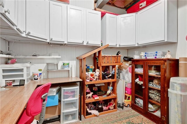 25201 W 149th Ter, Olathe, KS 66061 - kitchen featuring light countertops, white cabinetry, and an office area