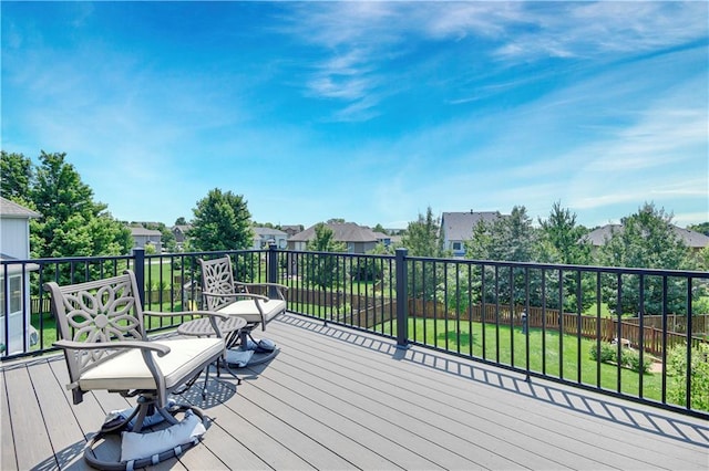 25201 W 149th Ter, Olathe, KS 66061 - wooden deck featuring a fenced backyard and a residential view