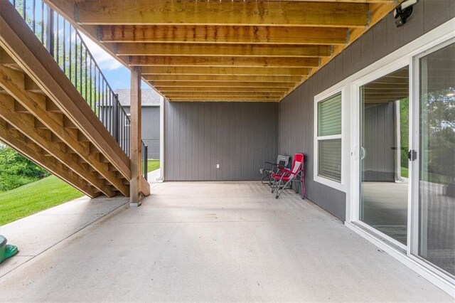 546 N Oakwood Ln, Tonganoxie, KS 66086 - view of patio / terrace featuring stairway