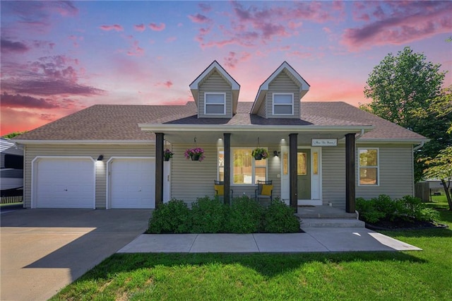 7277 SW Karen Rd, Trimble, MO 64492 - view of front facade featuring driveway, a garage, a front yard, and a porch