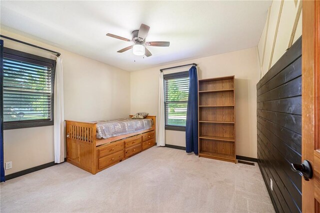 7277 SW Karen Rd, Trimble, MO 64492 - bedroom with carpet floors, baseboards, and a ceiling fan