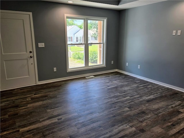 449 E Market St, Warrensburg, MO 64093 - spare room with dark wood-style floors and recessed lighting