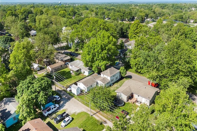 aerial view of a heavily wooded area