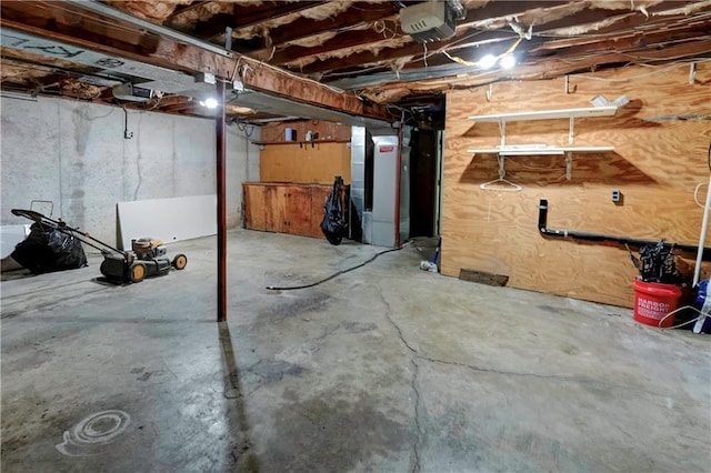 unfinished below grade area with heating unit