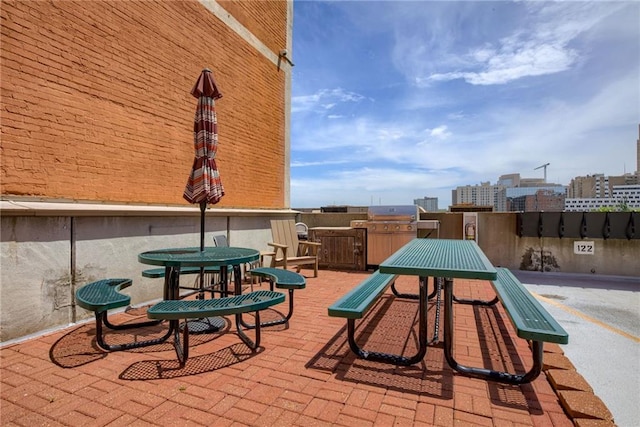 view of patio featuring grilling area