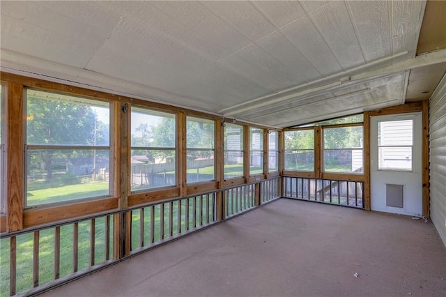 11205 E 49th St, Kansas City, MO 64133 - unfurnished sunroom with lofted ceiling