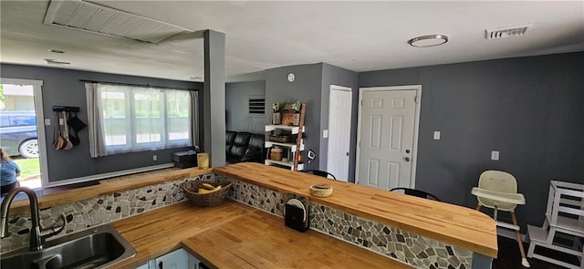 708 S Gay St, Holden, MO 64040 - living area with wood finished floors