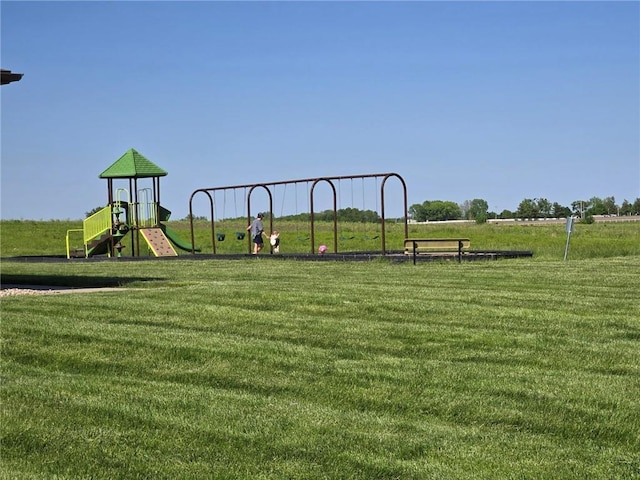 community playground with a lawn